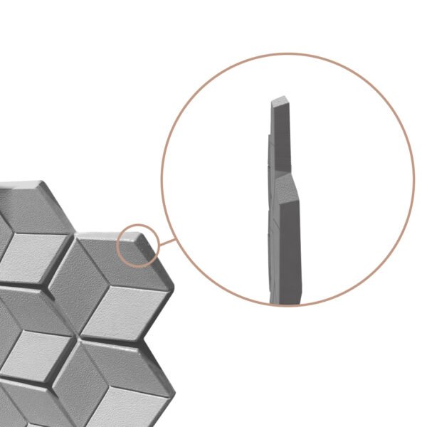 Panneau mural décoratif en GRC / GRG au motif géométrique hexagonal moderne, idéal pour sublimer vos façades et intérieurs avec élégance et durabilité.