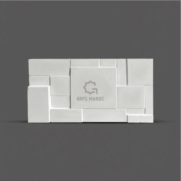 Panneau mural décoratif en GRC / GRG au motif géométrique hexagonal moderne, idéal pour sublimer vos façades et intérieurs avec élégance et durabilité.