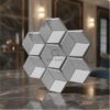 Panneau mural décoratif en GRC / GRG au motif géométrique hexagonal moderne, idéal pour sublimer vos façades et intérieurs avec élégance et durabilité.